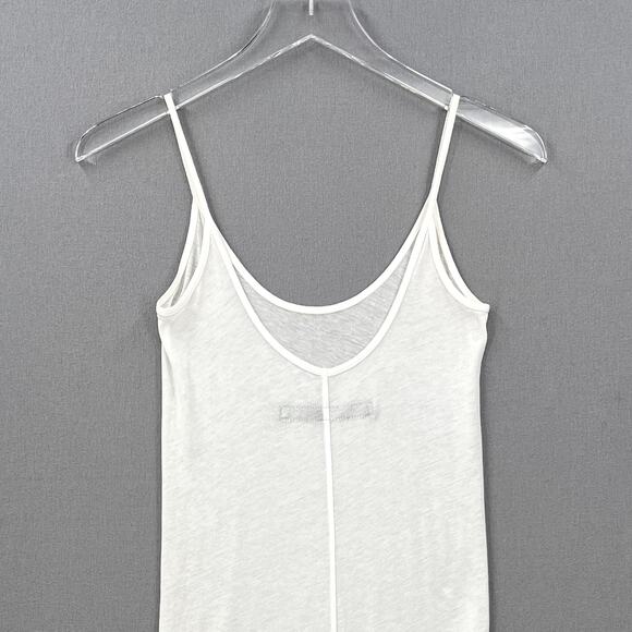 ENZA COSTA Tissue Jersey Layering Tunic Tank Women Medium White Pima Cotton NEW - Picture 6 of 14